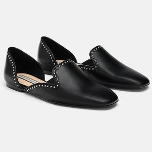 Zara black studded flats